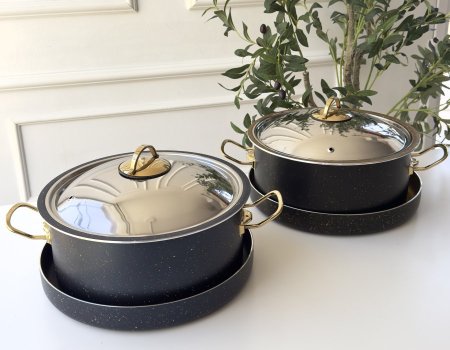 طنجرة مقلوبة مع سدر جرانيت+غطا